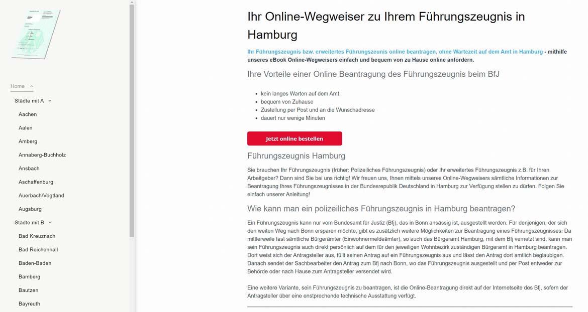 Behörden-Nepp: Screenshot fuehrungszeugnis-online-beantragen.de