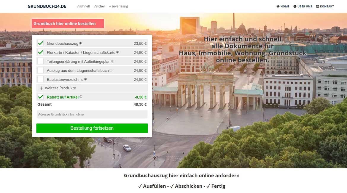 Behörden-Nepp: Screenshot grundbuch24.de