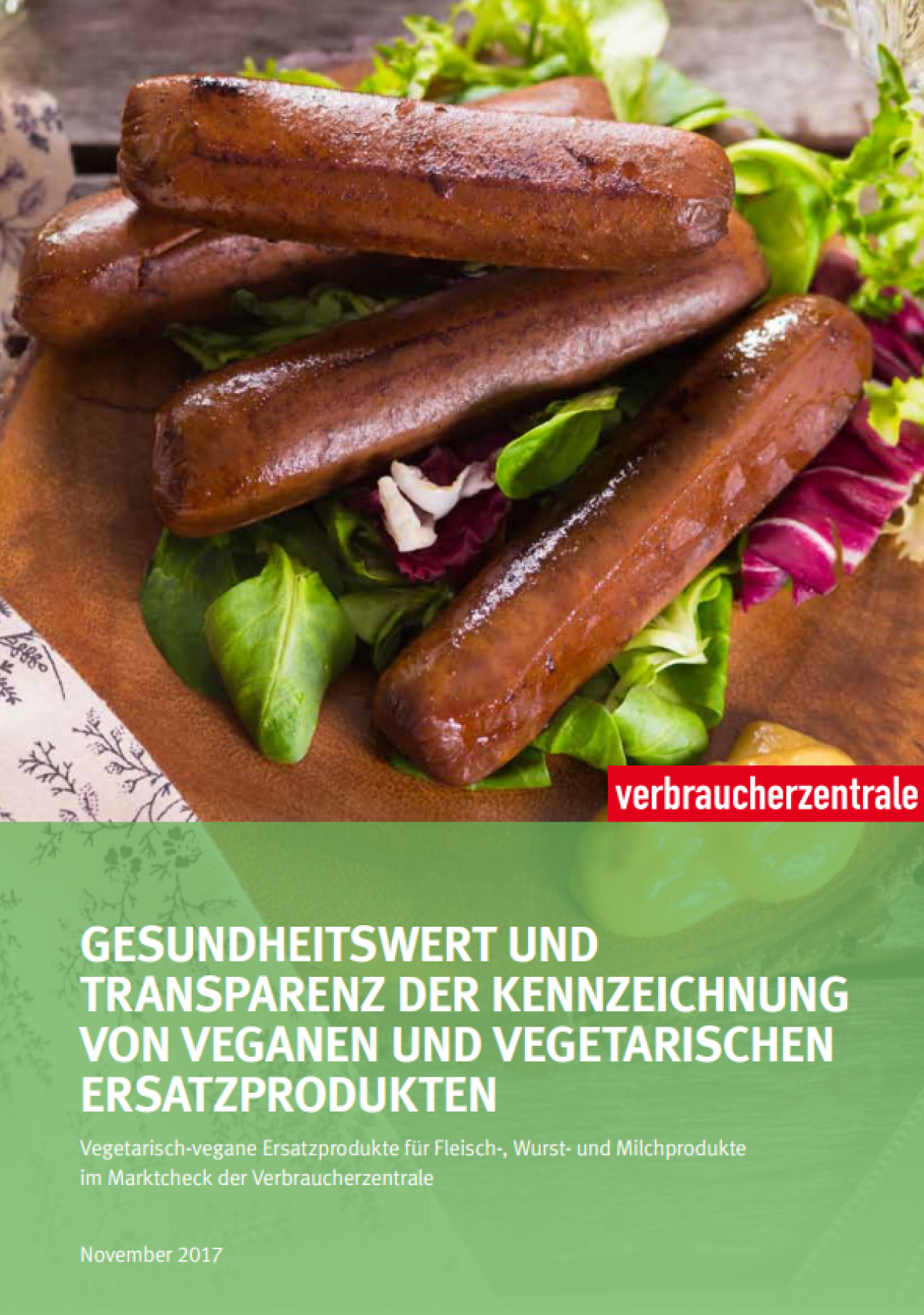 Vegetarische und vegane Ersatzprodukte: Cover_Bericht_zum_Marktcheck