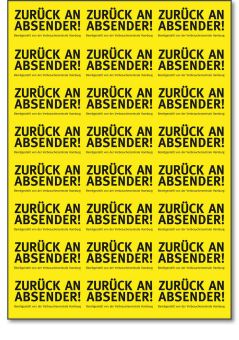 Aufkleber - Zurück an Absender - Shop Verbraucherzentrale