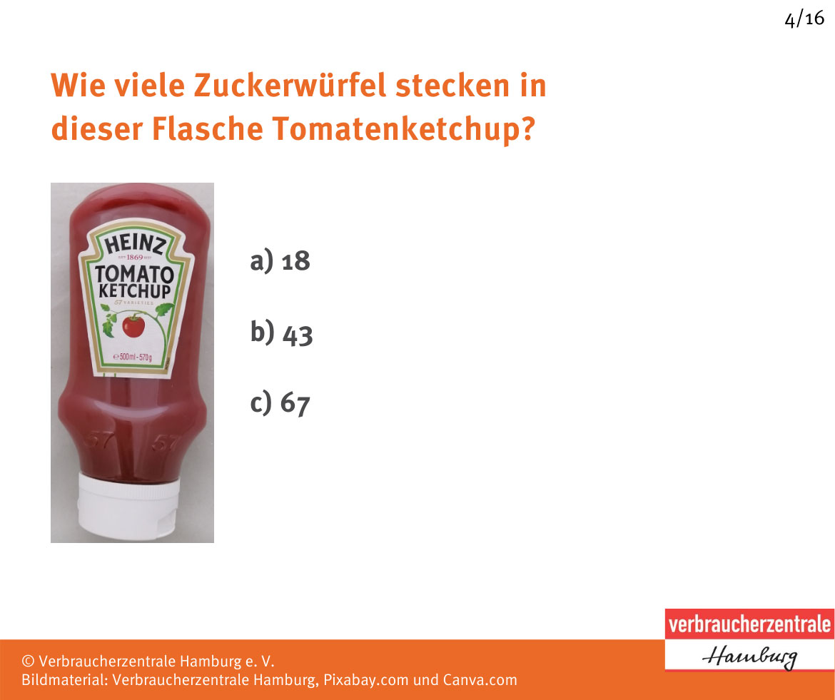 Wie Viel Zucker Ist In Einer Flasche Ketchup Alles Zucker oder was? | Verbraucherzentrale Hamburg