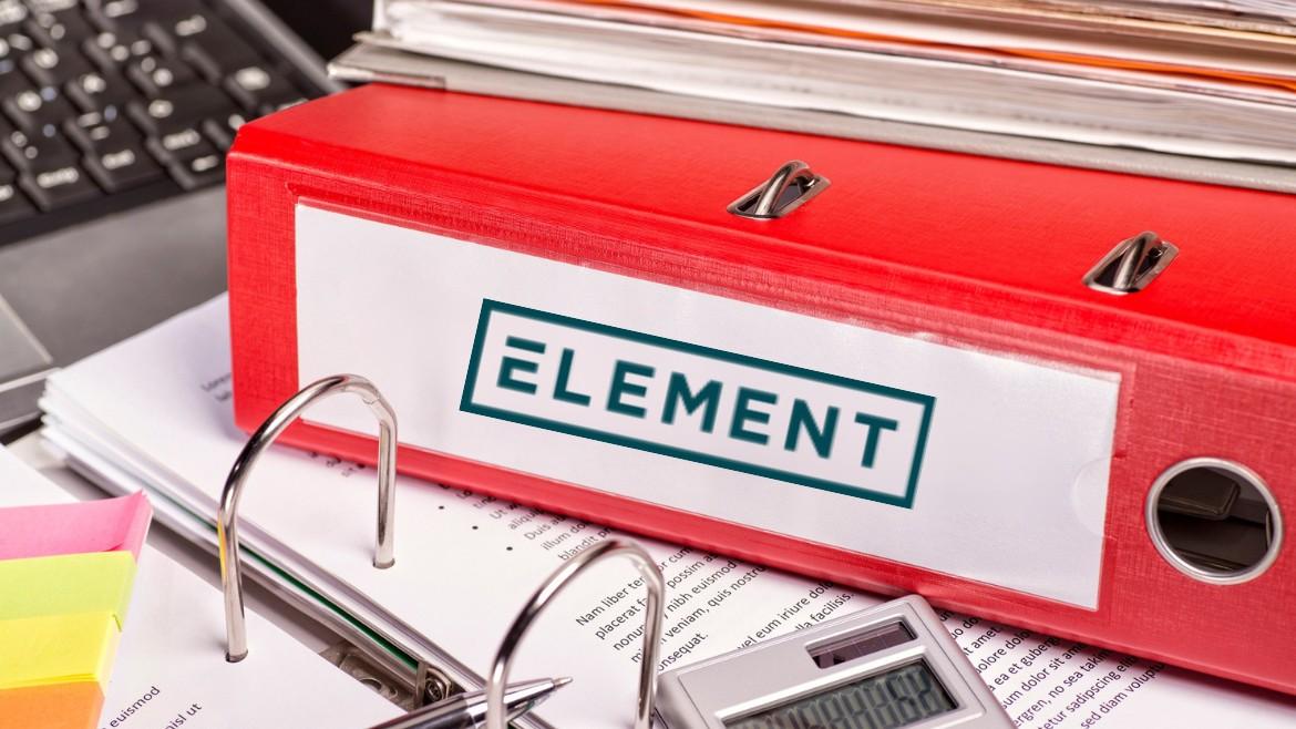 Ordner mit Aufschrift Element