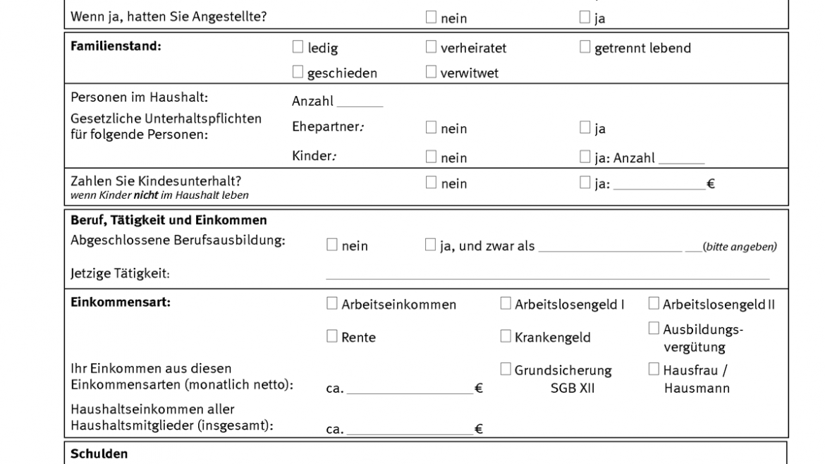 Schuldnerberatung Anmeldeformular f r Schuldenregulierung Schuldnerberatung Anmeldeformular f r Schuldenregulierung