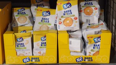 Mogelpackung: Tuc Bake Rolls im Regal (2023)