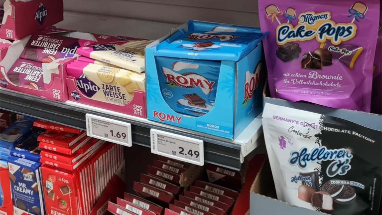 Mogelpackung: Romy Schokolade im Regal