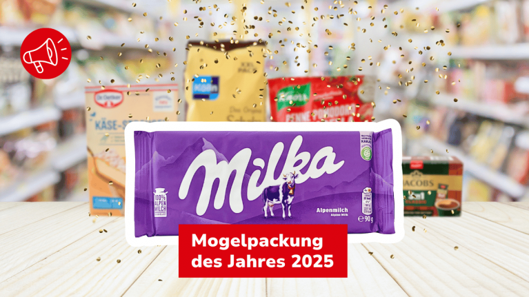 Mogelpackung des Jahres: Sieger Milka Alpenmilch Schokolade von Mondelez (2025/2026)