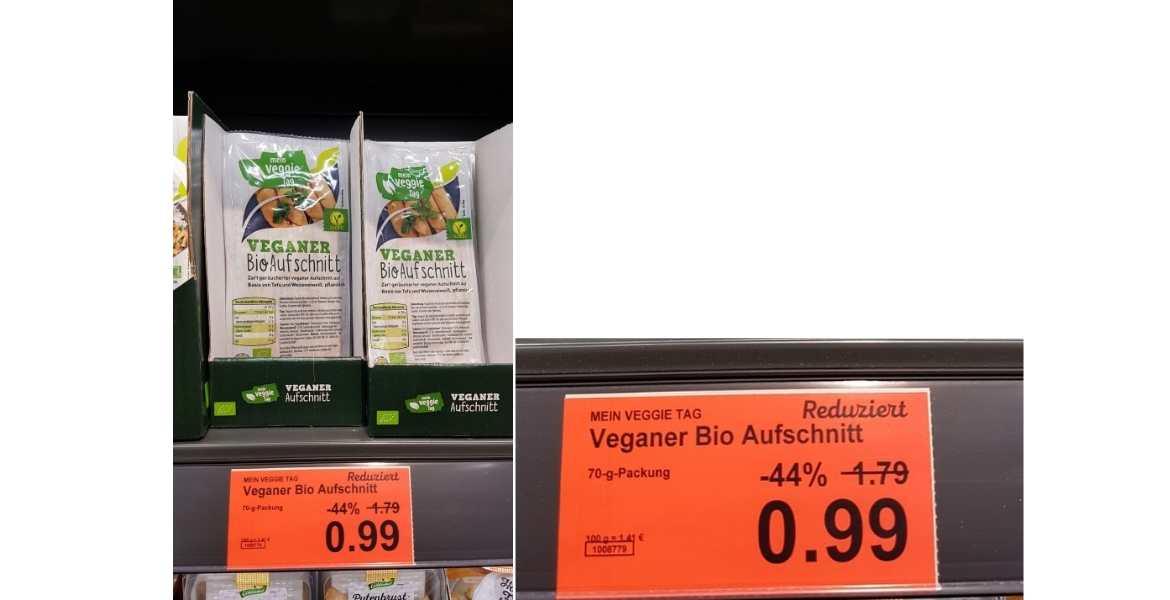 Grundpreis: Veganer Aufschnitt bei Aldi Nord (2021)