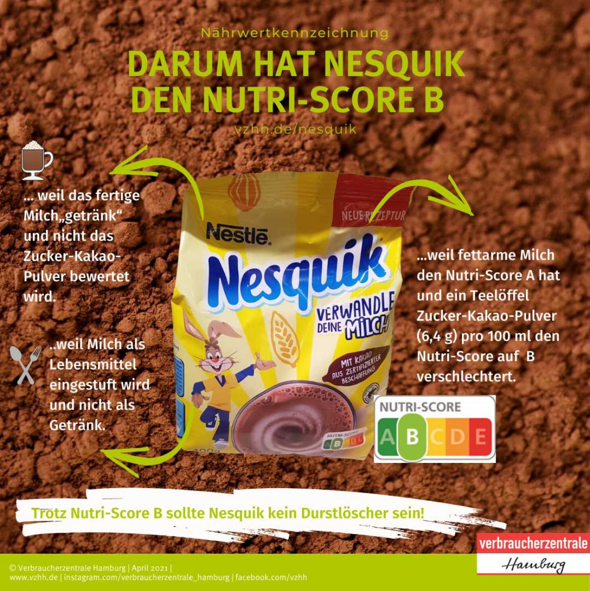 Nutri-Score: Post zu Nesquik Kakaopulver von Nestlé
