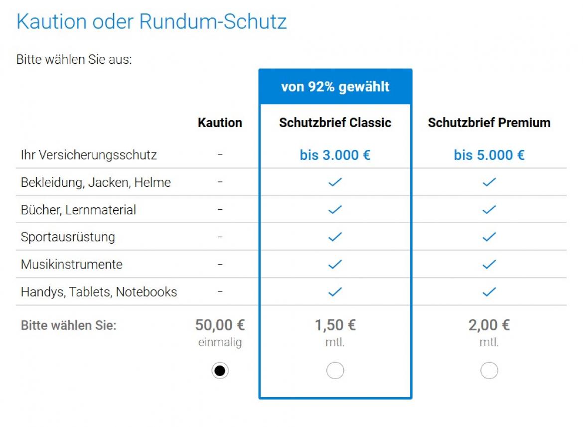 astradirect: Schutzbriefe bei Anmietung eine Schließfachs auf Website (2025)