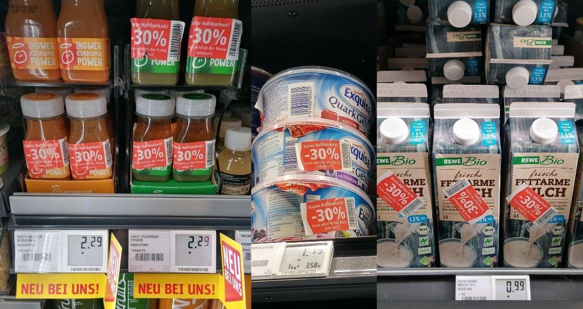 Mindesthaltbarkeitsdatum: Warenpräsentation bei Rewe (2020)