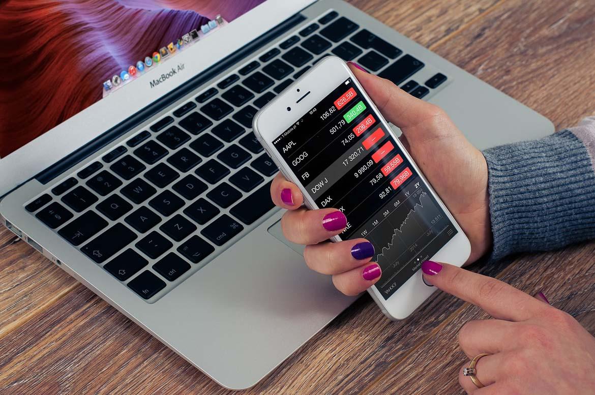 Aktienindex auf dem Smartphone