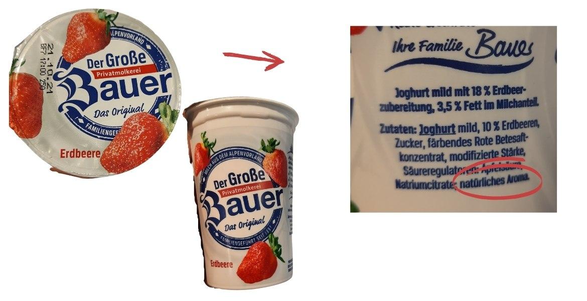 Lebensmittel mit Aroma: Bauer Joghurt Erdbeere (2021)