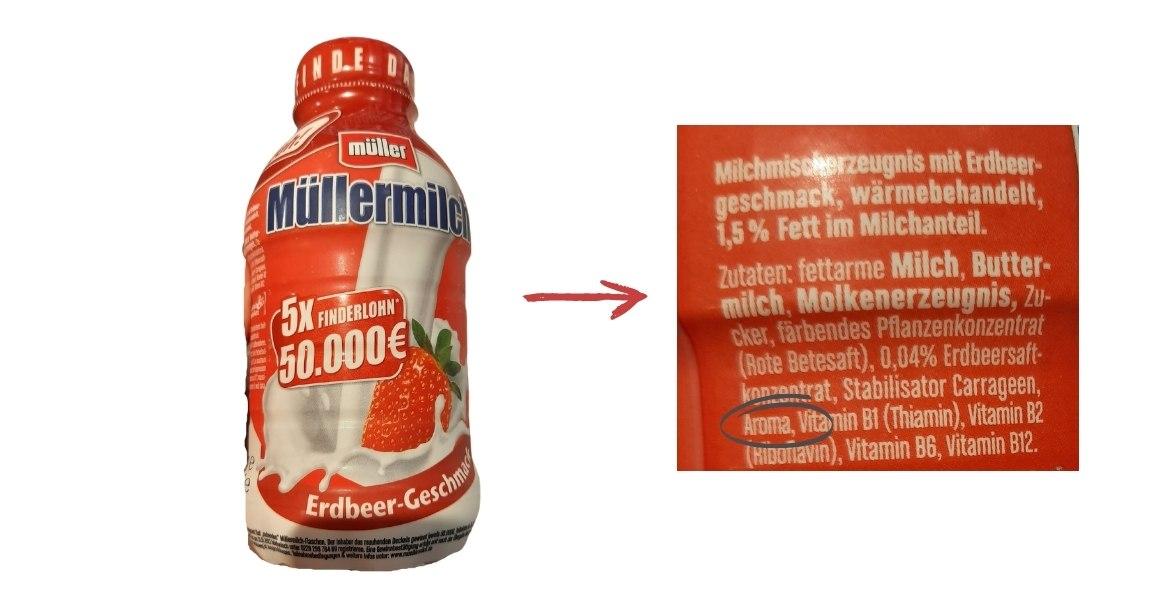 Lebensmittel mit Aroma: Müllermilch Erdbeergeschmack (2021)