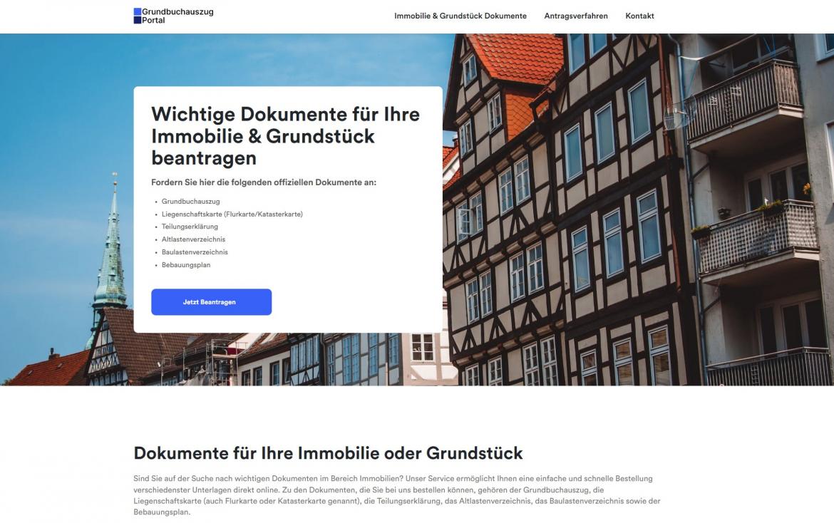 Behörden-Nepp: Screenshot grundbuchauszugplattform.de (2025)