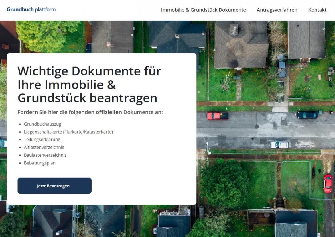 Behörden-Nepp: Screenshot grundbuchplattform.de