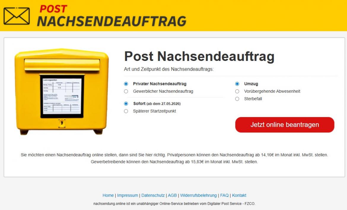 Behörden-Nepp: nachsendung.online (2026)