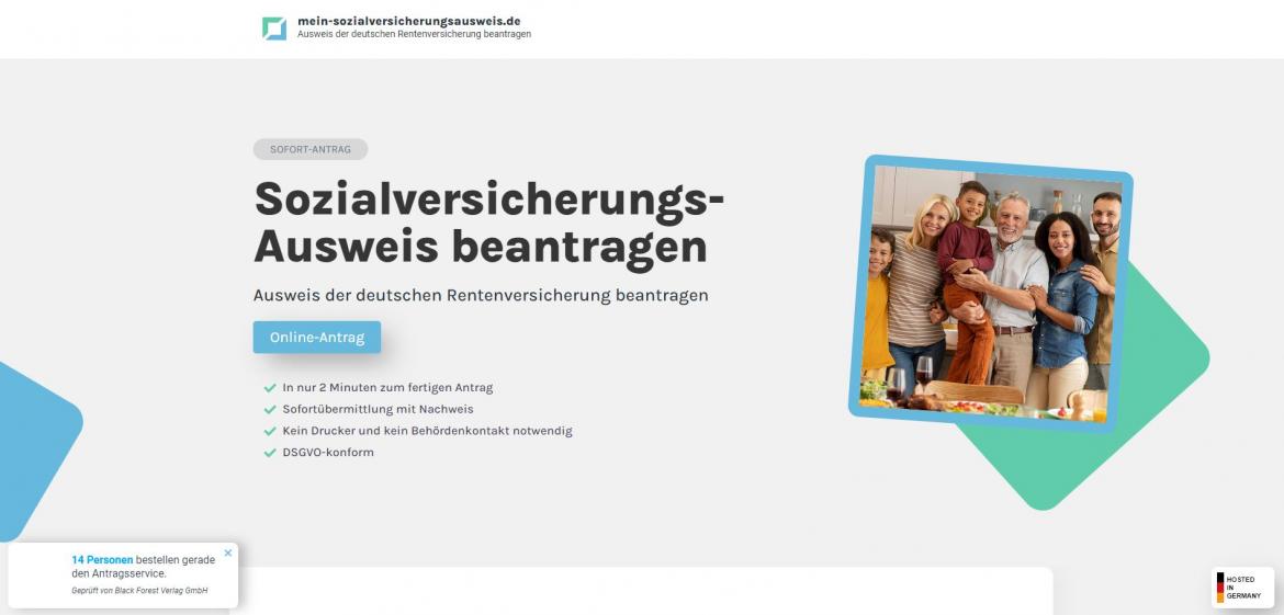 Behörden-Nepp: Screenshot mein-sozialversicherungsausweis.de