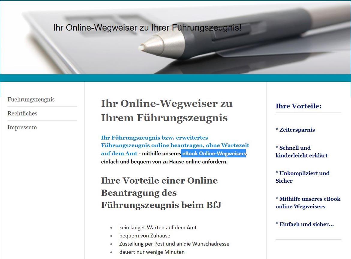 Behörden-Nepp: Screenshot dienstweg.info