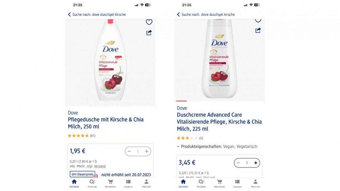 Mogelpackung: Dove Duschcreme und Pflegedusche im Online-Shop von (2024)