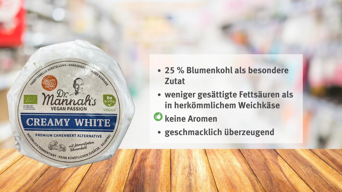 Veganer Käse: Dr. Mannah’s Creamy White im Marktcheck (2023)