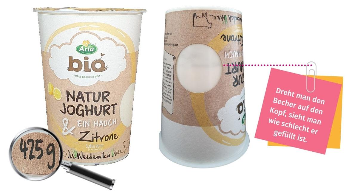 Arla: Füllmenge für Naturjoghurt mit Zitrone (2021)