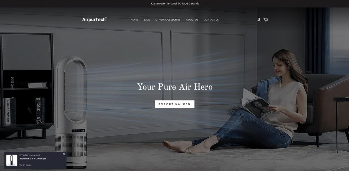 Fake-Shop: airpurtech.de (2023)