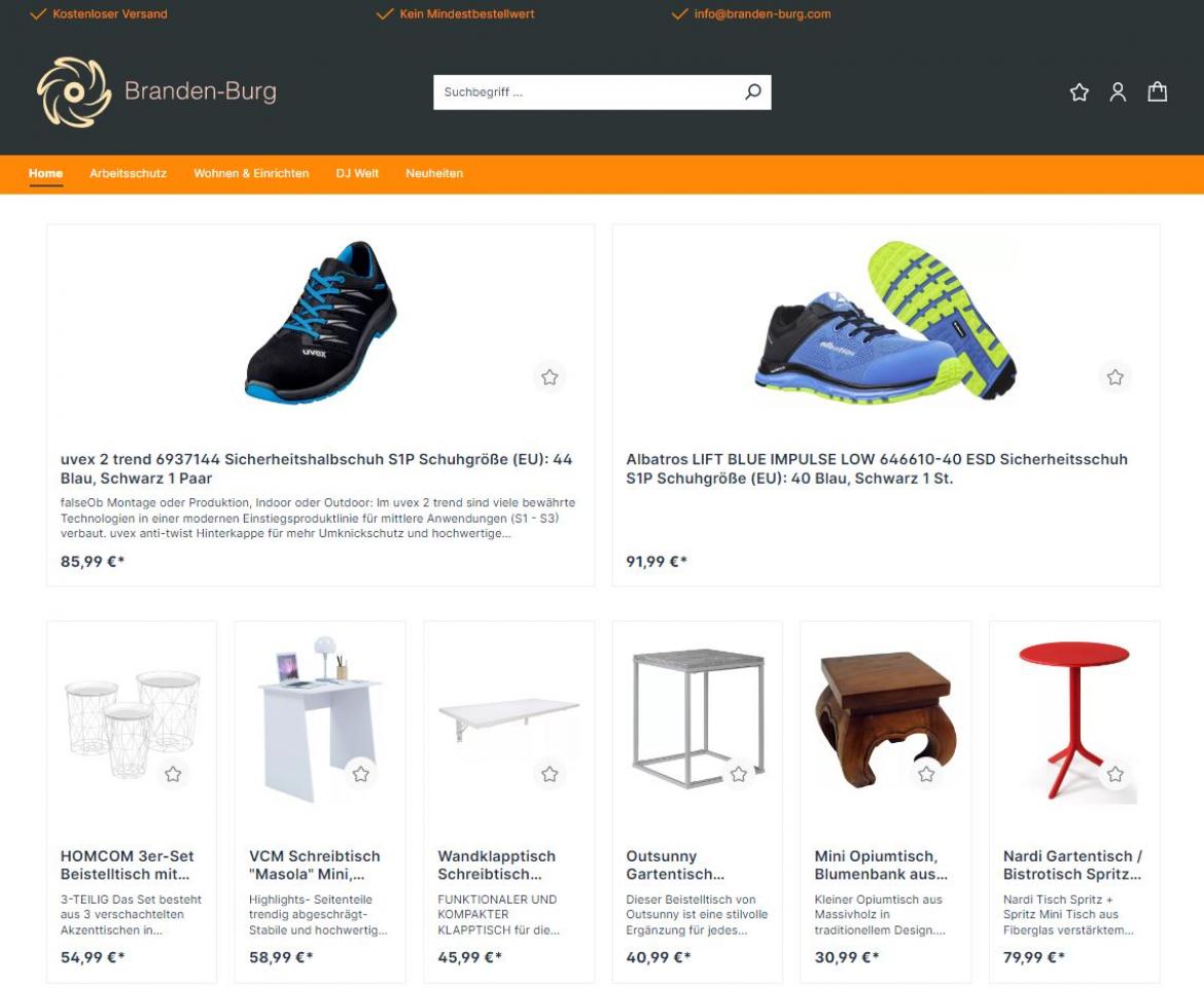 Fake-Shop: branden-burg.com (2023)