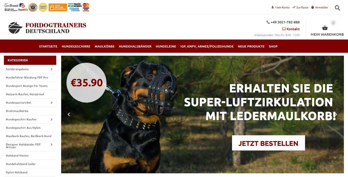Fake-Shop: fordogtrainers.de (2022)
