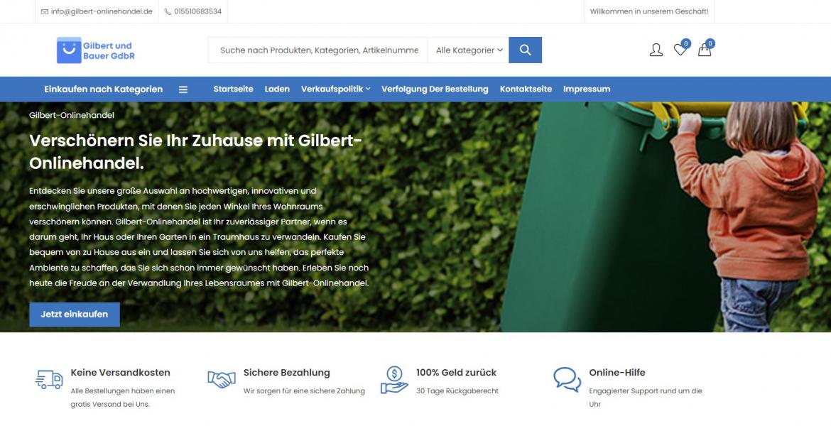 Fake-Shop: gilbert-onlinehandel.de (2023)