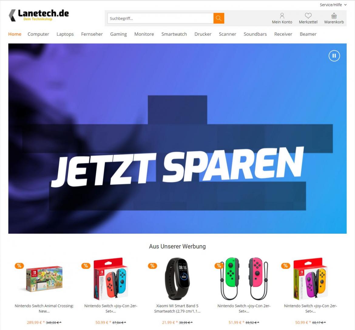 Fake-Shop: lanetech.de (2021)