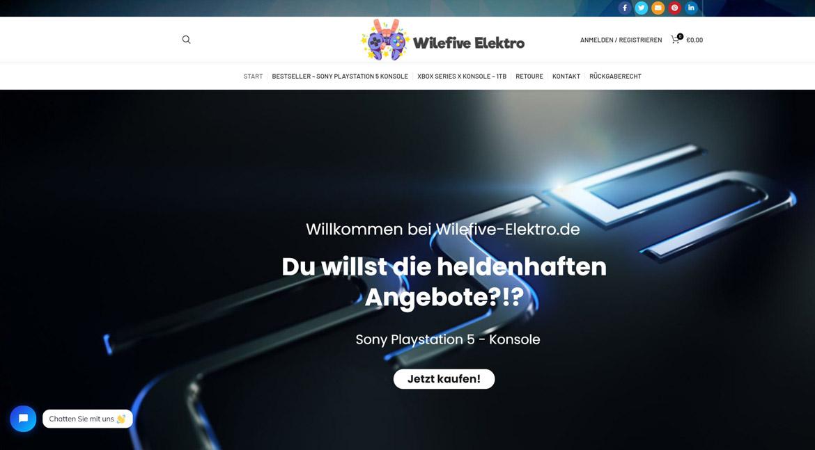 Fake-Shop: wilefive-elektro.de (2021)