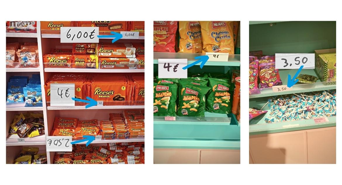 Preisauszeichnung: Fehlende Grundpreise im Hamburger Candy Shop in der Mönckebergstraße (2022)