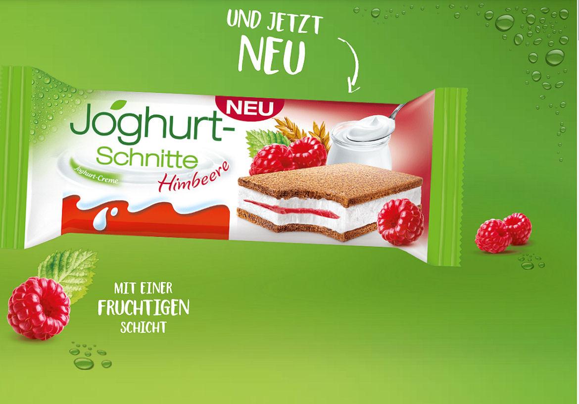 Screenshot der Ferrero Joghurt-Schnitte Himbeere von Ferrero-Website