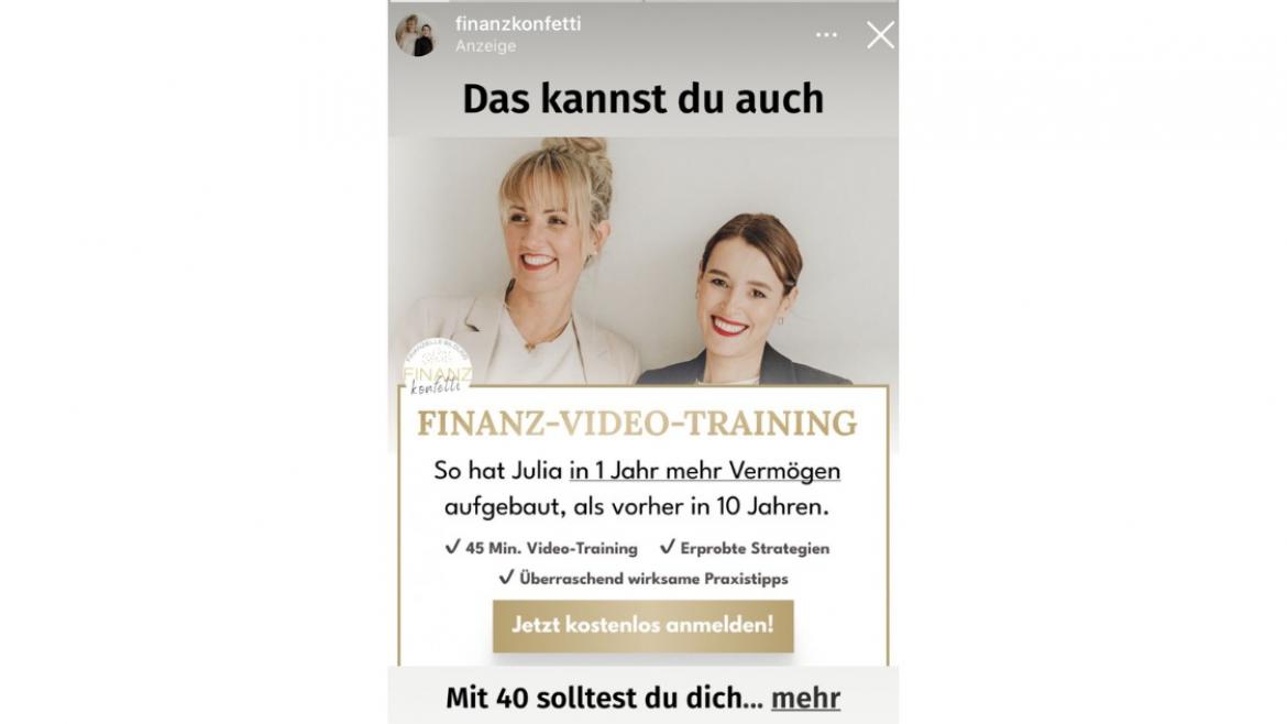 Finanzwerbung: Finanzkonfetti (Frauen)