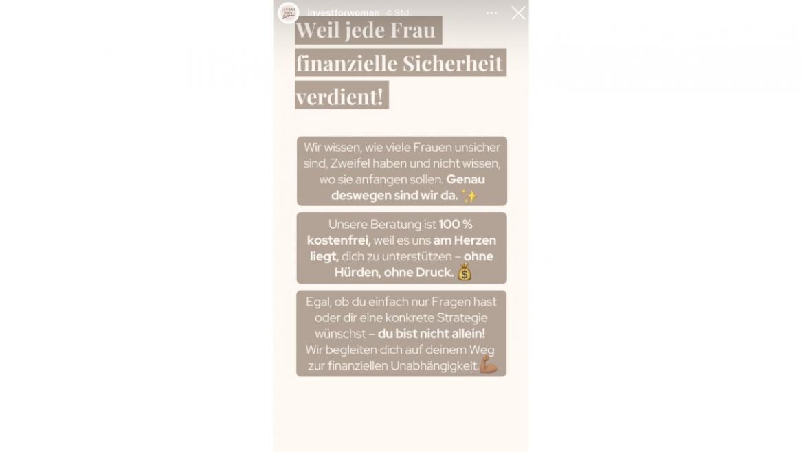 Finanzwerbung: Invest for Women 02 (Frauen)