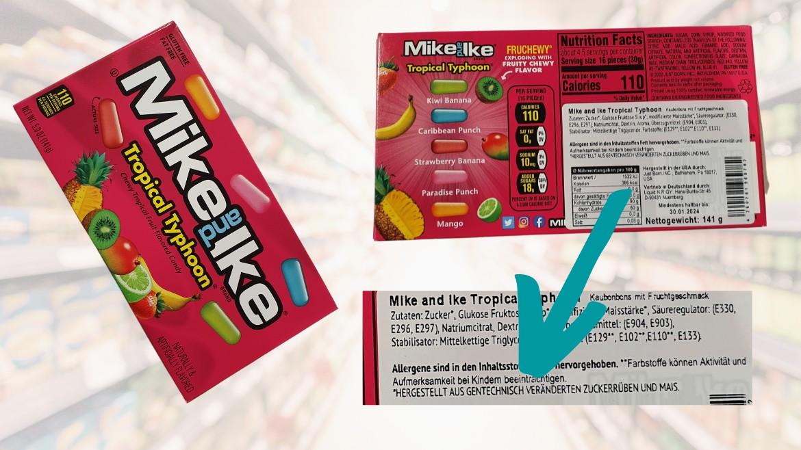Gentechnik: Mike and Ike Tropical Typhoon mit Zutatenliste (2023)