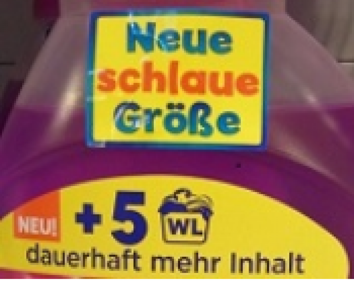 Mogelpackung: Hinweis bei Henkel Waschmittel - neue schlaue Größe