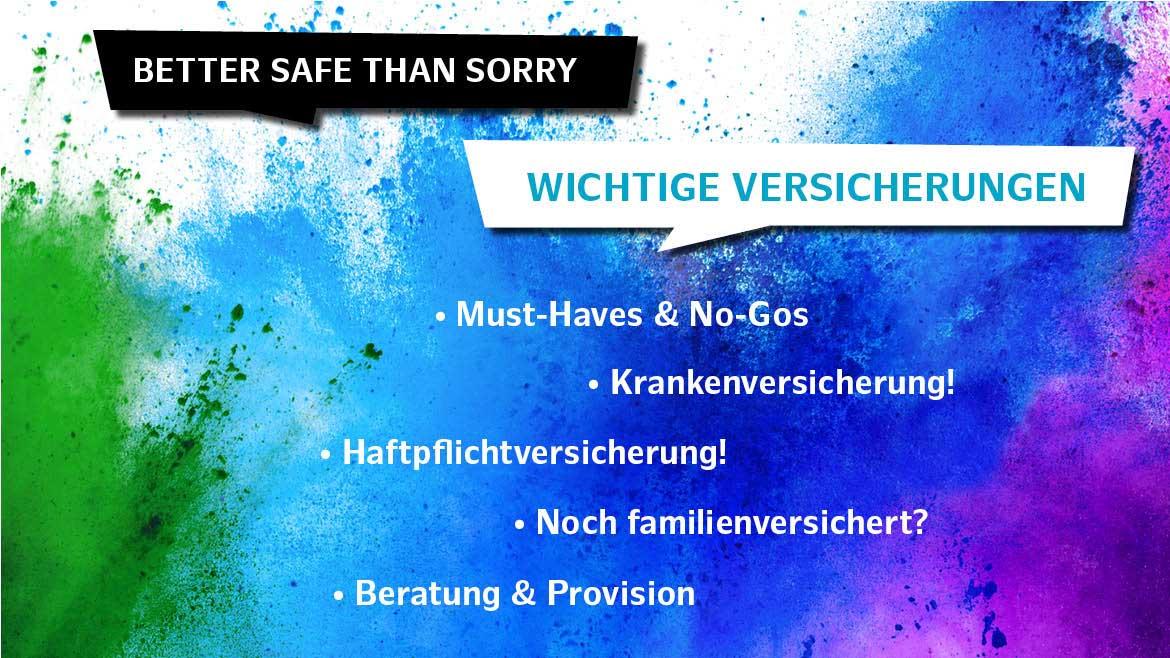 Junge Leute: Wichtige Versicherungen (Absolventen, Azubis, Studierende)