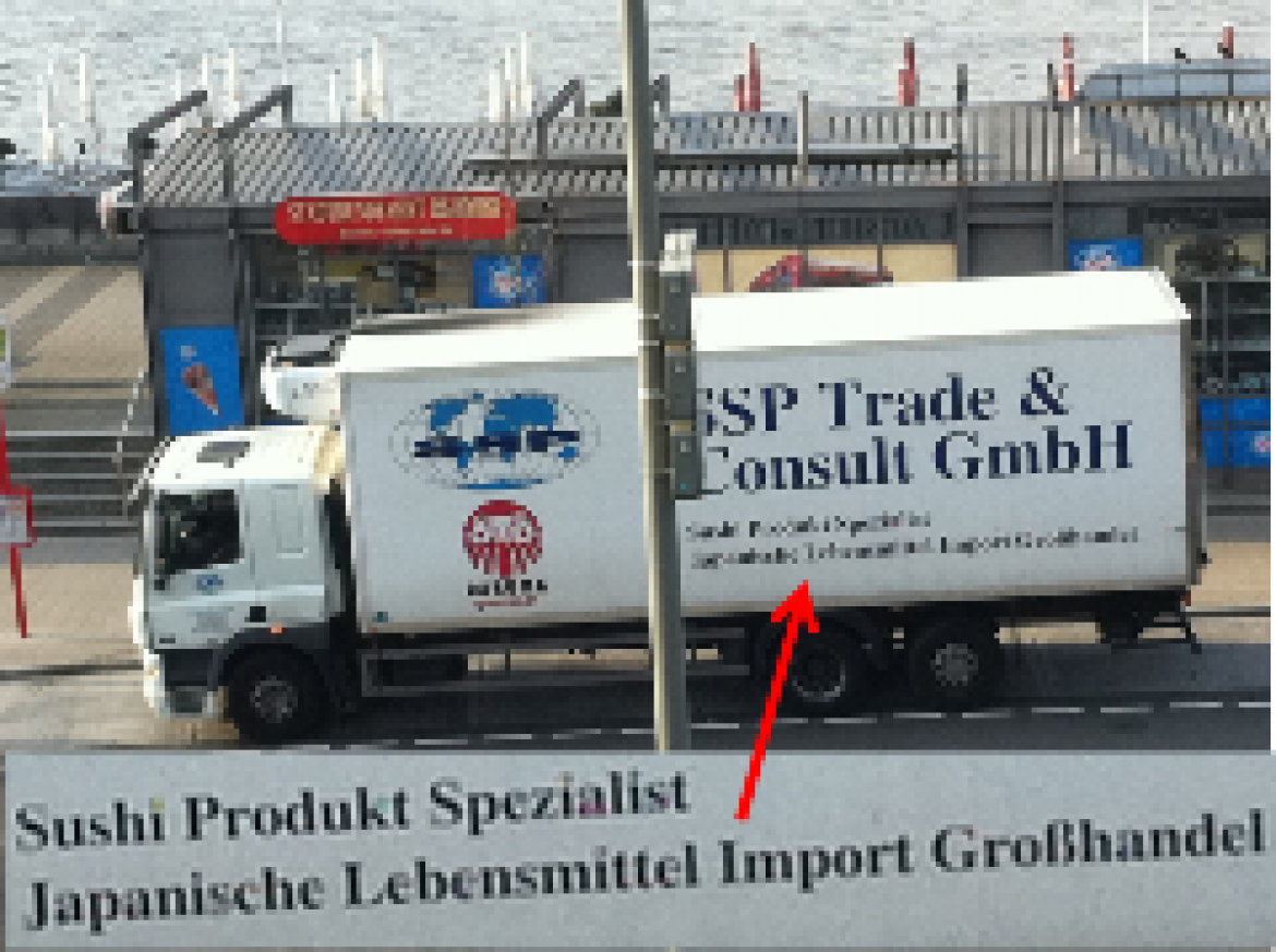 LKW mit japanischen Lebensmitteln