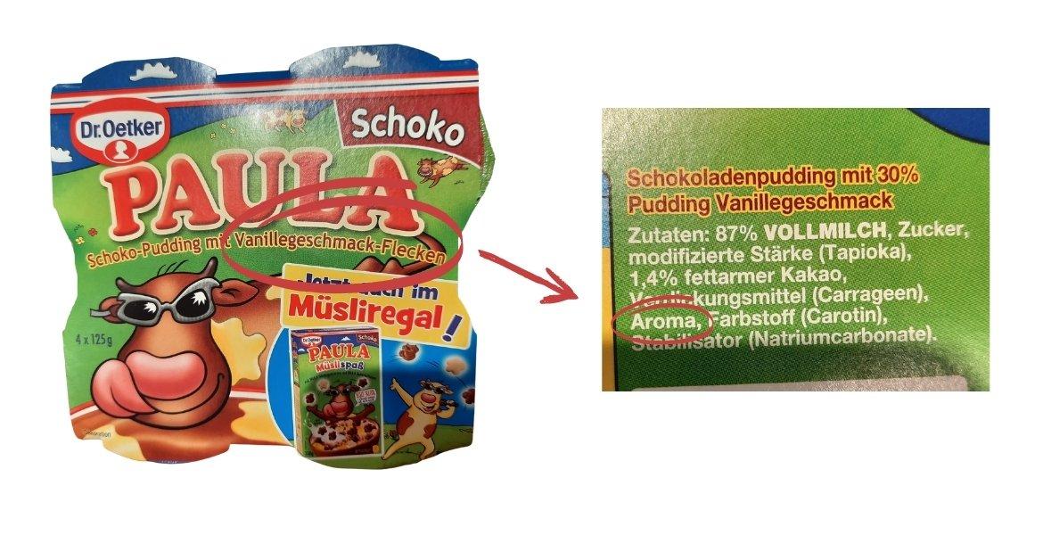 	Lebensmittel mit Typ / Geschmack: Dr. Oetker Paula Schoko-Pudding mit Vanillegschmack-Flecken (2021)