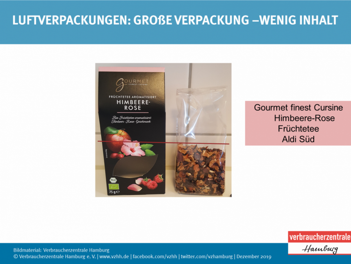 Luftpackung: Tee von Aldi Süd