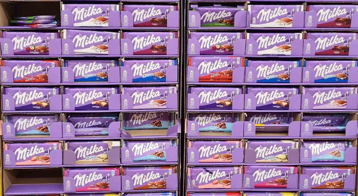 Mogelpackung: Milka Schokoladentafeln in Verkaufskartons (2025)