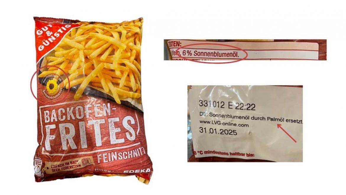Ölwechsel: Foto von Produkt Gut & Günstig Backofen-Frites Feinschnitt mit falscher Kennzeichnung (2023)
