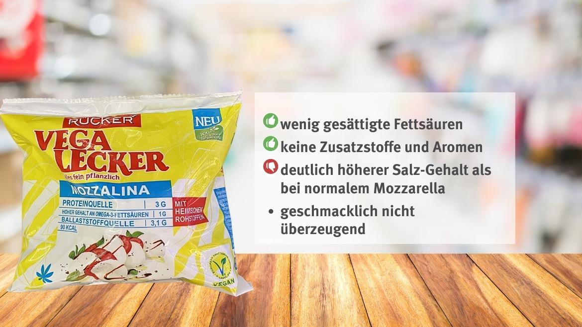 Veganer Käse: Rücker Vega Lecker Mozzalina im Marktcheck (2023)