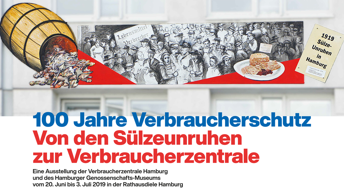 100 Jahre Verbraucherschutz: Eröffnungstafel der Ausstellung