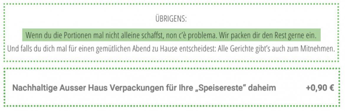 Lebensmittelverschwendung: Grafik Kleine Portionen zum Marktcheck Lebensmittelverschwendung in der Gastronomie der Verbraucherzentralen (2022/2023)