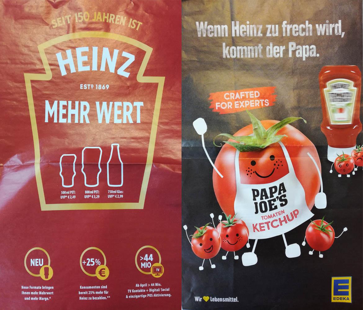 Mogelpackung: Werbung von Heinz und Edeka zu Ketchup (2019)