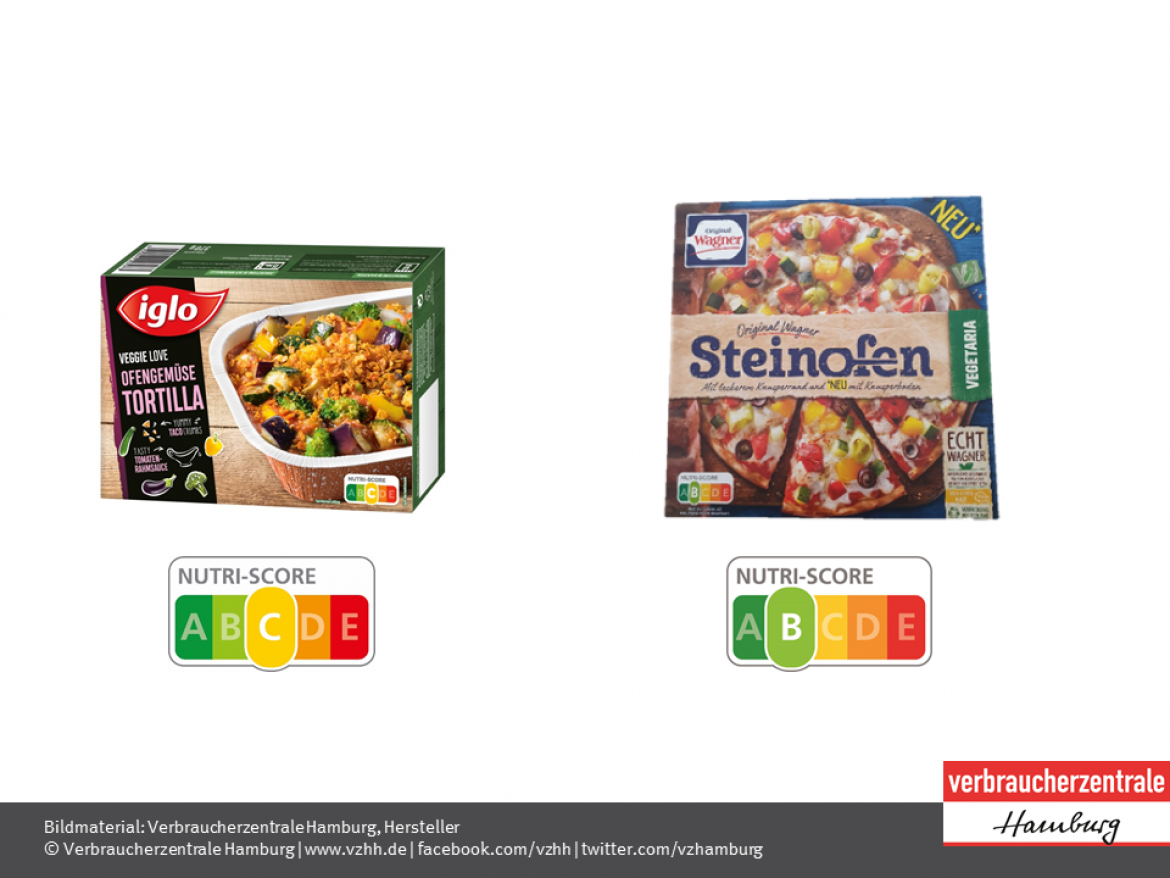 Nutri-Score: Produktbeispiel Pizza/Ofengemüse