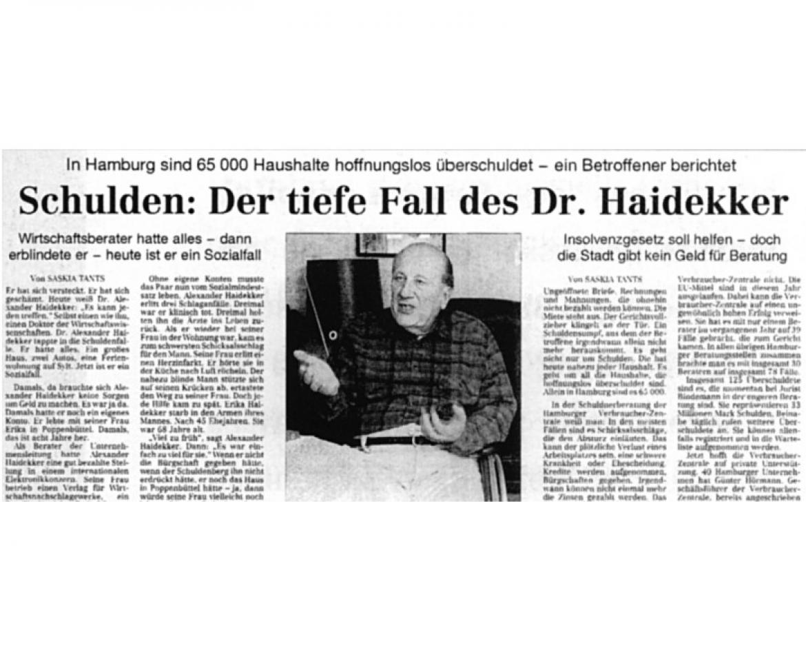 Artikel "6000 Haushalte überschuldet" (2000)