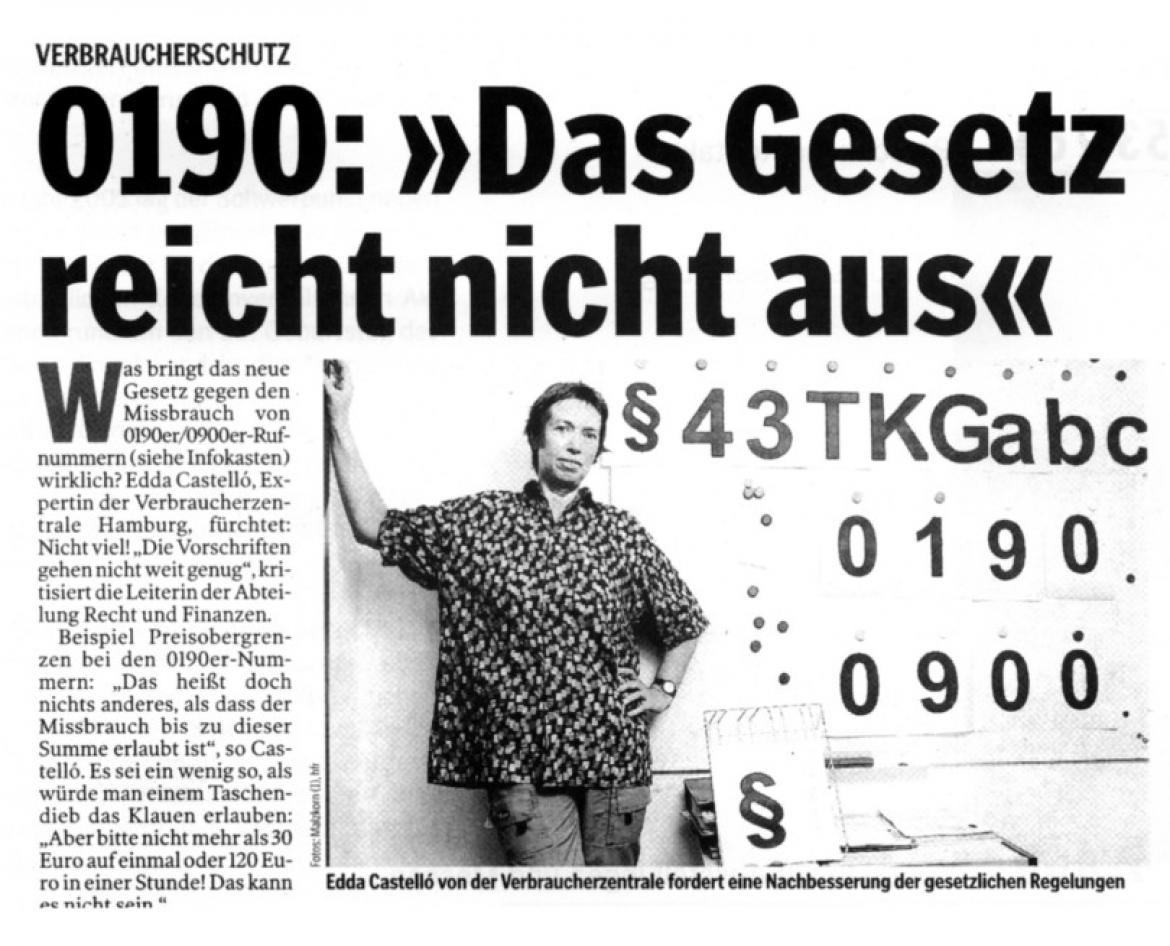 Artikel "0190: "Das Gesetz reicht nicht aus" " (2003)